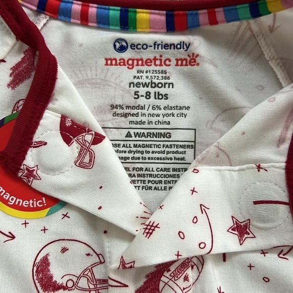 Magnetic Me Football Convertible Coverall 0-3 3-6 6-9 9-12 12-18 18-24 months - Picture 4 of 5